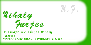 mihaly furjes business card
