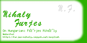 mihaly furjes business card